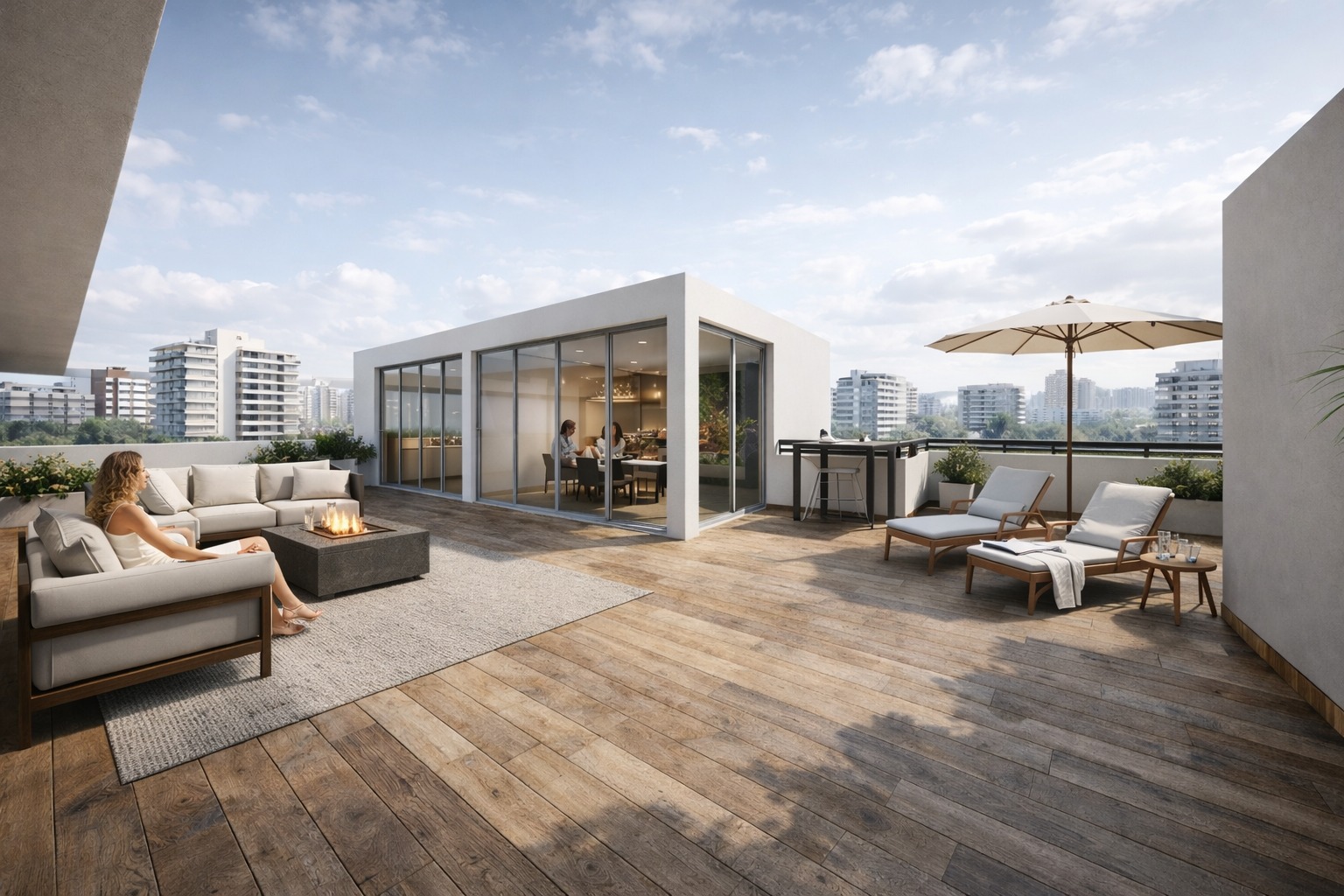 Terraza con vista panorámica de Asunción