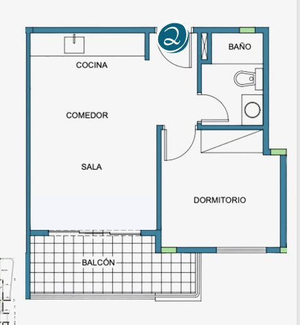 Plano Tipo 2 - 1 Dormitorio
