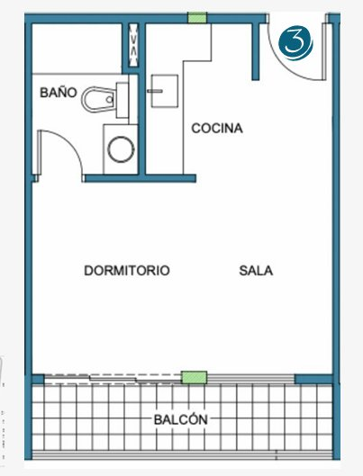 Plano Tipo 3 - Monoambiente