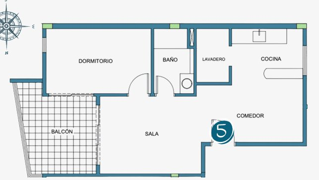 Plano Tipo 5 - 1 Dormitorio